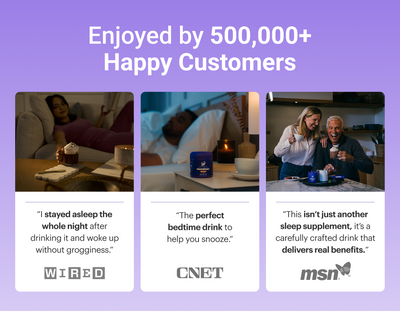 Promotional banner showing Enjoyed by 500,000+ Happy Customers with three testimonials and Wired, CNET, and MSN logos